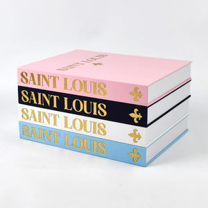 Boîte à cartes de marque vide de luxe, décoration de salon, hôtel, <span class=keywords><strong>club</strong></span>, fausse décoration de maison en lin, modèle de livre pliable à couverture rigide, livre vierge - Product Image 3