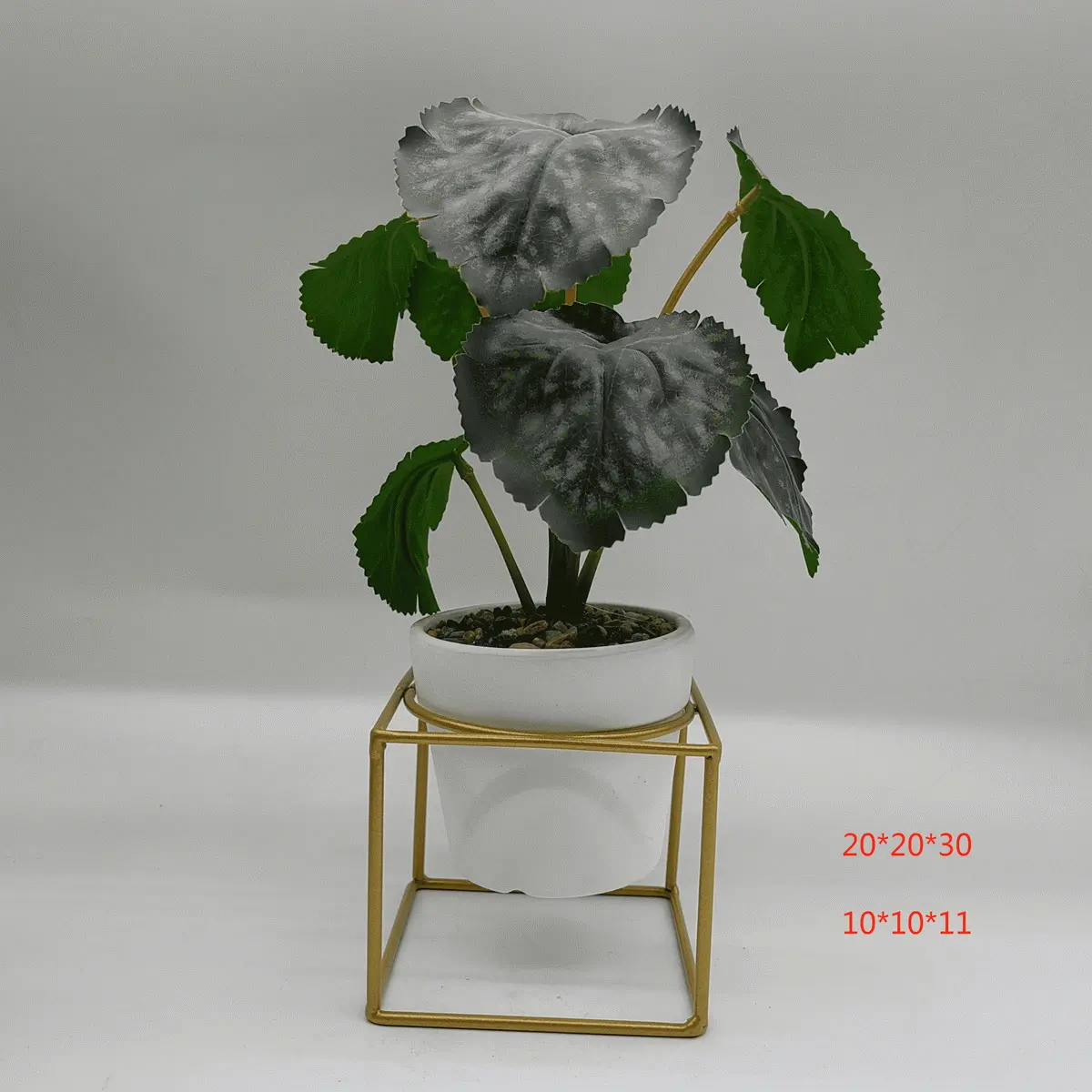 Modern Design Ceramic round Plant Flower Pot with Metal Stand Glazed Flower pot for Garden Home Balcony Floor Use