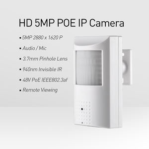 REVODATA 5MP PIR PoE IP-Audio kamera 940nm IR-Nachtsicht 3,7mm Lochblende Mikrofon Netowork-Kamera (IPIR-P-A-TS) - Product Image 2