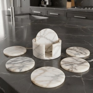 Indian Supplier Marble Placemat and Coaster Set for Dining <b>Table</b> Coffee <b>Table</b> Living Room Decor Available At Affordable Price - Product Image 3