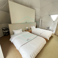 Japon Hot Spring Resort Hôtel Tente En Plein Air Famille Camp Dôme 4 Personnes Vivant Maison Préfabriquée Avec 2 Lits Simples Pour Le Glamping