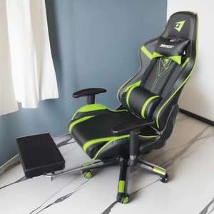 JERTECH <span class=keywords><strong>GR101</strong></span> DDP Chaise de joueur blanche personnalisée avec oreiller Chaise ergonomique pour ordinateur de bureau et équipement de jeu - Product Image 2