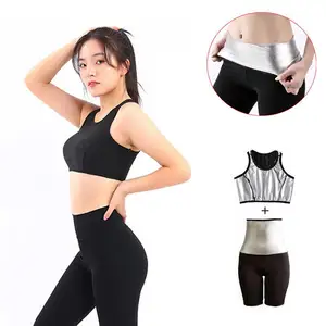 Women Fitness Sauna Suits Sweat Shapewear Pants Vest Ladies Workout Bodysuit Quick Sweating Hip Shaping Trousers Gym Clothing