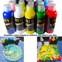 Kit de peinture acrylique fluide 8 couleurs 60ml avec entonnoir inclus pour l'art de le coulage DIY Fabriqué en Chine