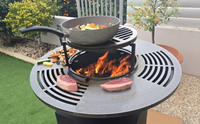 Barbecue extérieur en acier corten, four à bois pour jardin et terrasse