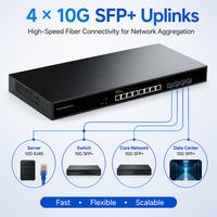 Commutateur réseau géré L3 haute vitesse 10G, 8 ports 10GbE RJ45 + 4 ports 10G SFP+ pour réseau d'entreprise