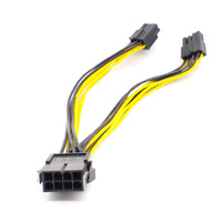 Kabel Daya Splitter CPU 8Pin Dual Motherboard yang Dapat Dilepas, Kabel Ekstensi 4+4 dengan Konduktor Tembaga