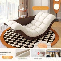 Fauteuil inclinable à bascule en bois massif, design moderne, multifonctionnel, pour chambre et salon