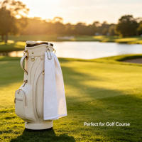 Serviette de golf en microfibre tissée gaufrée, écologique, séchage rapide, douce et absorbante, en polyester, avec boucle auto-agrippante – Vente en gros