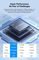 Potente más nuevo 12 TH Gen I5 1235U/I7 1255U Mini PC 2 * DDR5 3 * RJ45 2,5G LAN /8 * RS232 COM GPIO Tarjeta SIM 8 * USB 2 * NVME PC industrial