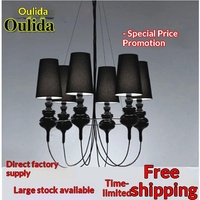 Luminaires modernes et simples pour hôtels et restaurants, lampes de chambre à coucher, luminaires créatifs pour salons, lustres suspendus multi-têtes en tissu, fer et PVC