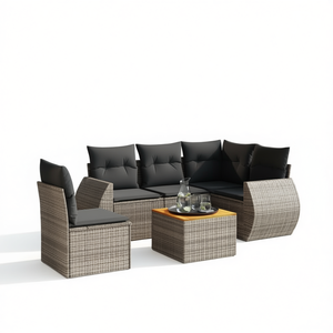 Conjunto de Sofás de Jardín de Ratán, Muebles de Exterior para 4 Personas, Resistentes a la Intemperie, Diseño Contemporáneo - Product Image 1