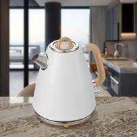 Ohigitecki 1.7L rétro bouilloire électrique à ébullition rapide sans fil avec forme triangulaire et peinture en bois en acier inoxydable tout neuf