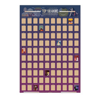 100 Anime Scratch Off Poster - Top animazione di tutti i tempi elenco dei secchielli (16.5 "x 23.4")