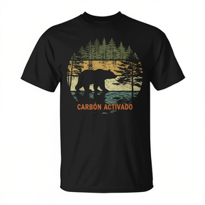 T-shirt graphique rétro avec motif d'ours de la forêt, design vintage, aventure en plein air - Product Image 2