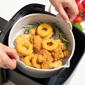 Wholesale <b>Air</b> <b>Fryer</b> Accessory 7.8" 8.8" 2PCS <b>Round</b> Reusable Silicone <b>Liners</b> for 4 to 7 QT Oven Microwave - Product Image 1