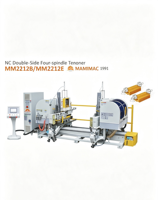MAMIMAC 2212B Tenonneuse à double extrémité, moteur 13,88 kW, 4 broches, machine de menuiserie CNC automatique haute performance, PLC, tenonnage 230-2000 mm, 140 mm
