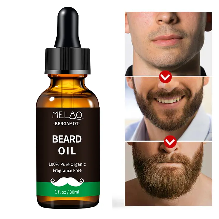 Private Label Bio Bartöl Sandelholz Pure Natural Anpassen Pflegendes Bart wachstum Männer Pflege Wachstum Bartöl
