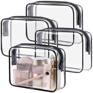 Tas Organizer Perjalanan Tahan Air Harga Grosir Tas Kosmetik PVC dengan Ritsleting Ukuran Kustom Logo Tas Makeup Transparan untuk Wanita - Product Image 2