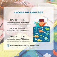 Couverture lestée pour enfants en polaire minky motif dinosaure avec perles – Échantillon disponible