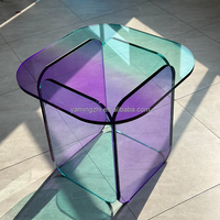 Table basse en acrylique moderne à prix de gros, couleur dégradée, transparente, épaissie, meubles de salon, table à thé en acrylique
