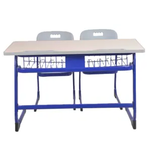 High quality with competitive price double students desk and chair school sets school furniture