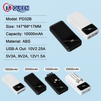 Banco de Energía Portátil Ultra Delgado de 5V3A 10000mAh 20000mAh USB-C 22.5W con Carga Rápida, Doble USB y Entrada Micro USB