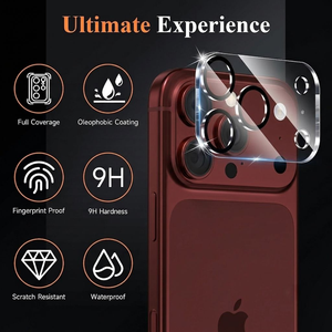 Protector de Lente de Cámara de Vidrio Templado Personalizado con Cobertura Total para iPhone 17 18 Pro Max/Air, Protector de Lente de Cámara con Impresión 3D en Seda - Product Image 3