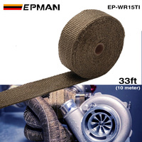 EPMAN Bande Thermique en Titane pour Échappement, Rouleau d'Isolation Thermique Haute Température SS304 avec Serre-câbles pour Collecteur de Voiture et Moto