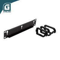Gcabling Small Mini 10 Inch Cable Management Cable Manager Panel Logam dengan 3 Cincin Plastik yang Dapat Dilepas untuk Pusat Data