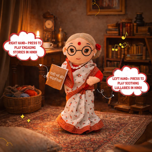 Muñeca de Peluche Interactiva Dadima, Contadora de Cuentos en Hindi, Juguete Educativo para Niños, Aprendizaje del Idioma Hindi - Product Image 4