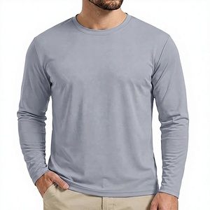 <b>Men's</b> Long Sleeve Rash Guard Solid Color 100% Polyester Quick Dry UPF50+ Anti UV <b>Swim</b> <b>Shirt</b> - Product Image 1