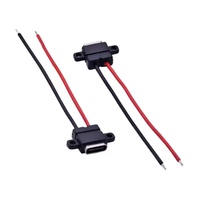 Konektor Tipe-C Betina Tahan Air IP67 2 Pin Kabel Pigtail Terpasang Solder Overmolded Produsen Soket Jack Tipe-C