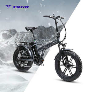 Vélo électrique pliable hybride à pneus larges TXED 20 pouces 48V 500W 7 vitesses avec cadre en alliage d'aluminium et frein à disque sur moyeu arrière - Product Image 1