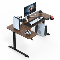 Bureau de jeu électrique réglable en hauteur, bureau debout en forme de L à moteur unique, ergonomique, noir, blanc, marron, table d'ordinateur