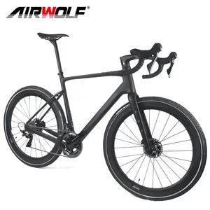 AIRWOLF碳纤维碎石公路自行车22速越野自行车700 * 40C轮胎旅行自行车，带Shimano R7020