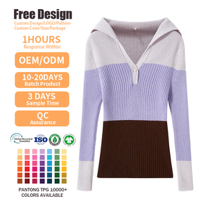 Fabricante de Prendas de Punto, Suéter Personalizado Informal de Lana Antiarrugas con Patrón de Rayas para Otoño e Invierno, de Manga Larga - Product Image 2
