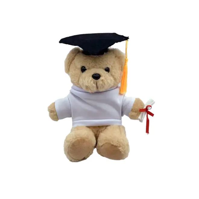 뜨거운 판매 승화 로고 면화 박제 부드러운 졸업 테디 베어 장난감 아기를위한 봉제 인형 동물 테디 베어 인형
