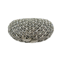 Nouveau Sac à Main Éventail Argenté Brillant, Sac de Soirée Tendance pour Femme avec Chaîne, Sac de Mariage et de Fête en Métal Scintillant pour Femme