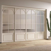 Porte coulissante triple très étroite de style rétro français, moderne, pour cuisine, balcon, séparation de pièce, fabricants de portes coulissantes pour salon