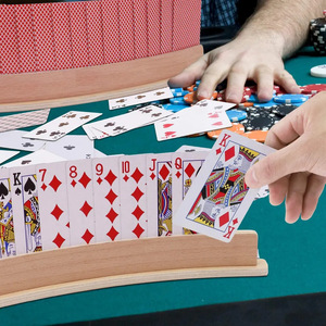 Wooden Playing Card <b>Holder</b> <b>Bow</b> Shaped 2 Layer 33x6.5x1 Cm Pine Material For Card Display And Storage - Product Image 2