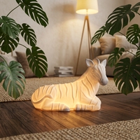 Lampe de table moderne simple en porcelaine zébrée E14/E26 pour salon et décoration intérieure
