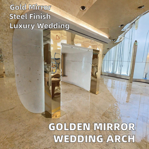 Arche de mariage en acier inoxydable miroir doré - Product Image 2