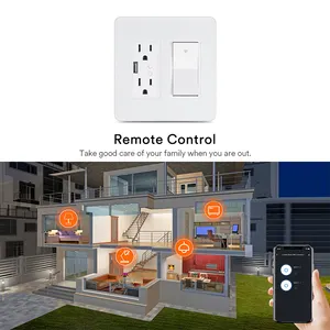 US INTEHOME Wi-Fi Smart Life Home Switch Sprach fernbedienung USB-Steckdose mit Alexa Tuya App