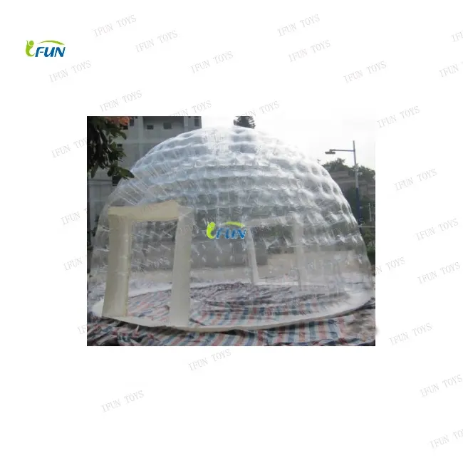 Cabine inflável iglu transparente para acampamento ao ar livre, cabine de cristal/casa/cúpula, quarto de hotel para glamping