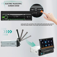 1din Car Digital Media Radio Retráctil 7 "Pantalla táctil Autoradio Estéreo Mp5 Video Car Multimedia Dvd Player