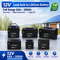 Baterai Lithium LiFePO4 12.8V 6Ah-300Ah Pengganti Aki Timbal Asam dengan BMS Terintegrasi, Daya Tahan Siklus Panjang untuk RV, Solar, Kelautan, Cadangan Daya Rumah