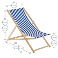Chaise de pont en bois, pliable et réglable, Style traditionnel de plage