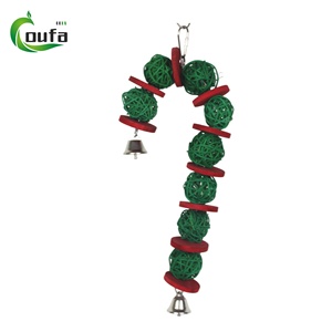 OFAPET Juguete de Navidad para Pájaros, Bola Redonda de Ratán, Accesorios para Jaulas de Pájaros OF-1130 1131 - Product Image 1