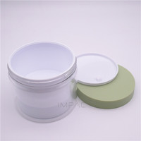 Pot en plastique à double paroi pour crème capillaire, pot rond pour crème ou gel de soin avec couvercle à vis 200 ml